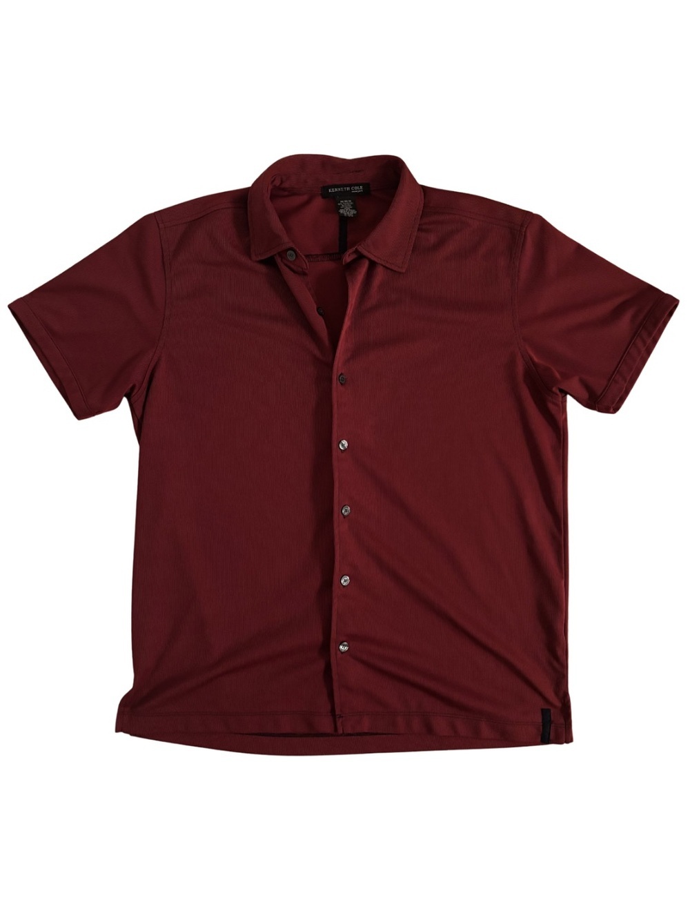 Kenneth Cole Y2K Short-Sleeve Button Shirt - Burgundy & Black